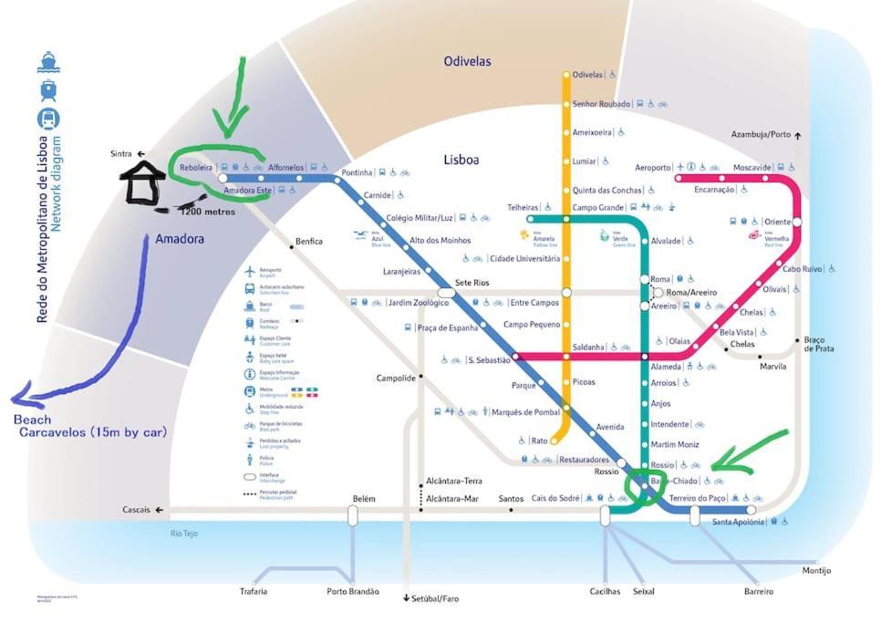 阿马多拉Enjoy Lisbon Cascais Sintra 1200 Metres To Metro Blue Line Sintra Rail Line Free Parking公寓 外观 照片